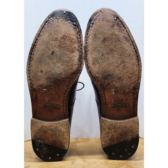 Foster Rainey Alligator Dress Shoes Brown Leather Size US 7 M Spain EUC main image 5